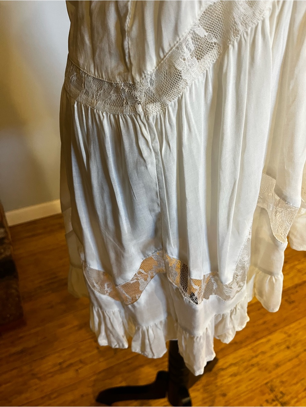 Free People Cream Sleeveless Lace-Trim Tunic - Picture 6 of 7